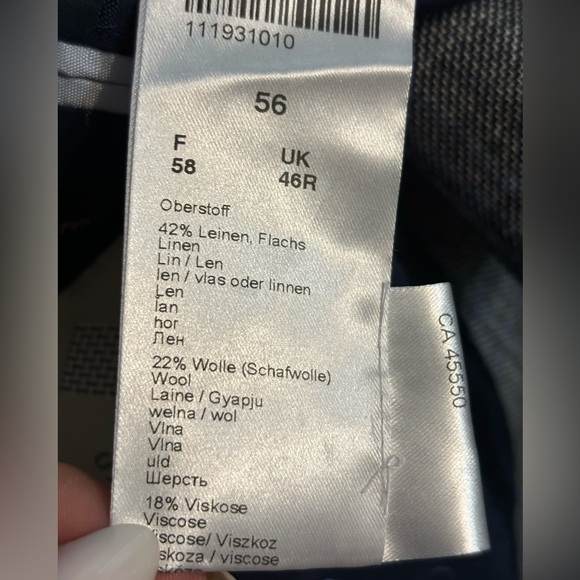 DIGEL Doug Blazer Linen Wool Blend Checked Blazer, Luxury Germany Designer - Picture 13 of 16